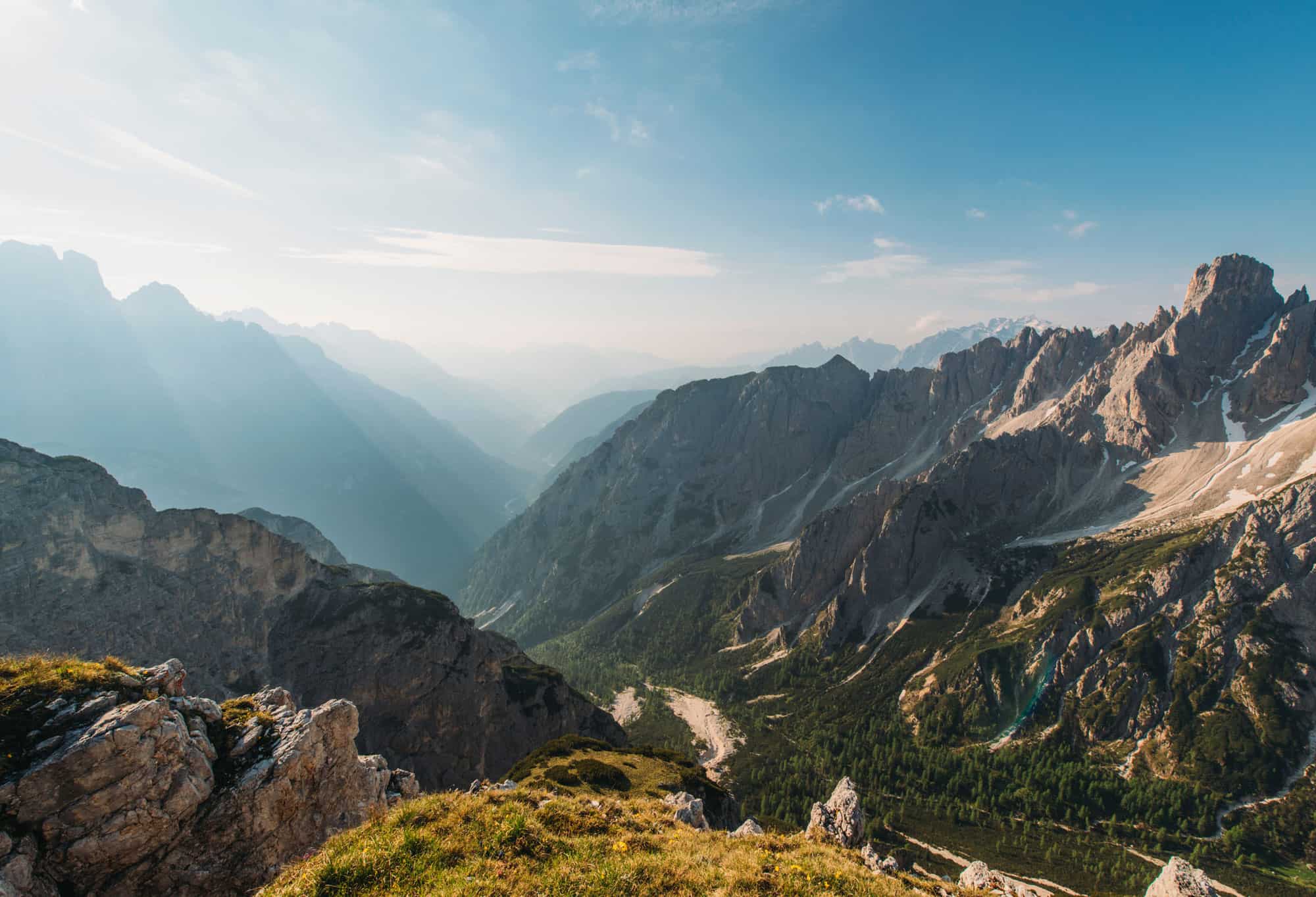 mountains in the sun